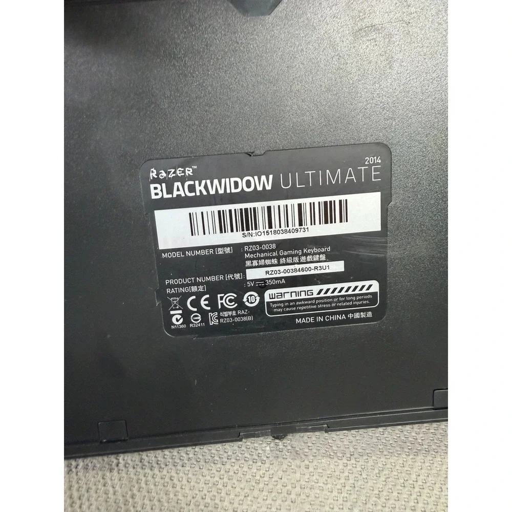 Razer BlackWidow Ultimate 2014 Mechanical Gaming Keyboard RZ03-0038 Black